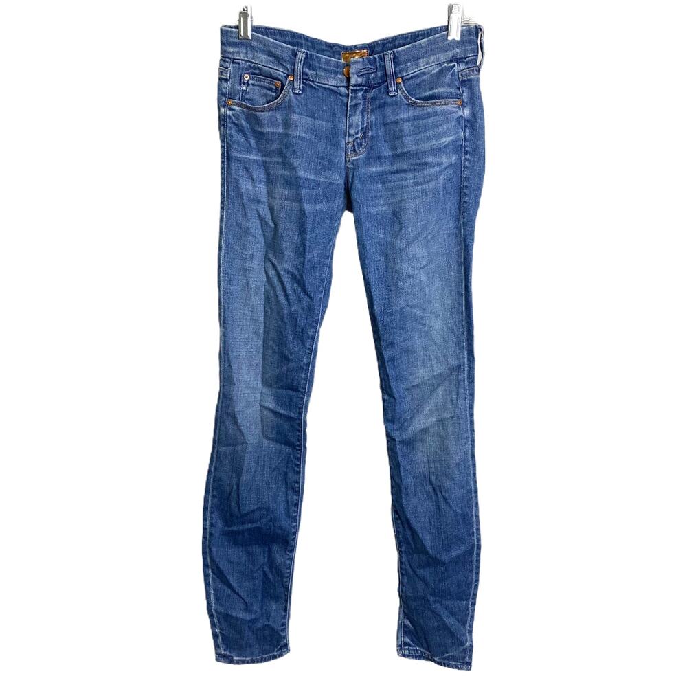 Mother Women's Skinny Jeans‎ Denim Blue Medium Wash Mid-Rise Cotton Size 25